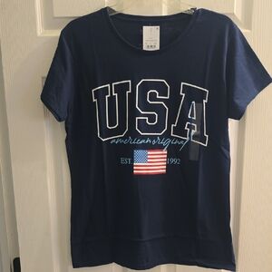 Navy USA American Original  Graphic T-Shirt Unisex Size Large NWT